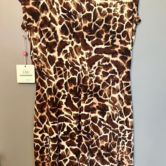 Rafaella Leopard Print dress in Brown and Cream size large NWT - Picture 4 of 4